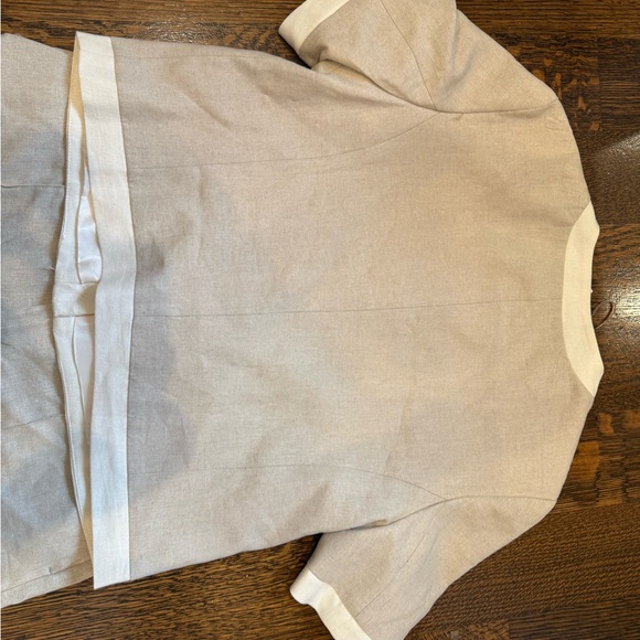 NWT Zara Light Beige Button-Up Top and Pants Set Size US Medium - Picture 5 of 12